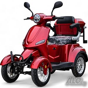 Електрическа Четириколка FM4 B4 1500W, 60V, Моторна Спирачка, Червена Перла