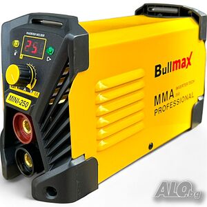 Инверторен компактен електрожен Bullmax 250А, Hot Start, Anti-Stick, Arc- Force