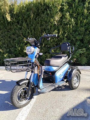 Eлектрическа триколка с две места Pudding 1800W-48V-20Ah-BLUE