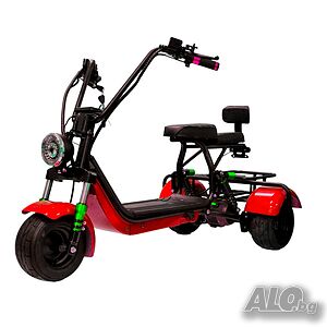 Детска електрическа триколка-чопър Little city Harley 1200W/48V/12Ah Li-on battery - Червено