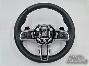 M Sport Черен Кожен Спортен Волан BMW 2 U06 X1 U11 - Отличен