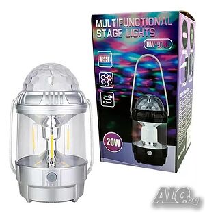 Мултифункционалната LED лампа диско и къмпинг за осветление USB