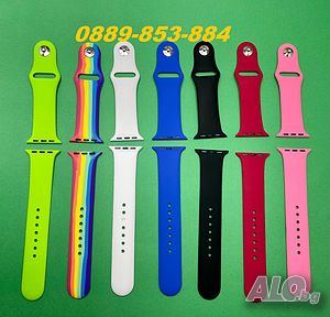 Силиконова каишка Apple Watch 1 2 3 4 5 6 SE 38mm 40mm 42мм 44мм iWatch