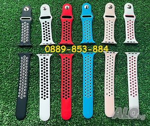 Спортна Силиконова Каишка за Apple Watch 1 2 3 4 5 6 7 SE Nike iwatch 40 42 44 45 41 mm