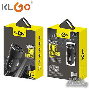 KLGO Алуминиево Зарядно За телефон USB Fast Charge за кола запалка