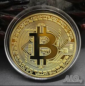 Уникална Колекционеркса Монета Биткойн Bitcoin BTC satoshi БТЦ паричка