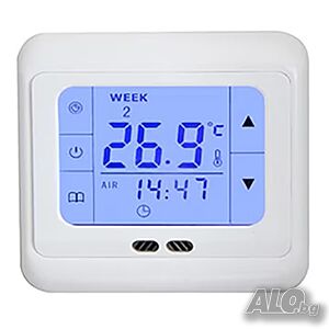 Терморегулатор за подово отопление, touch screen, програмируем, 3.6KW