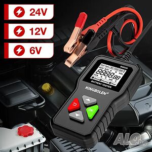 Тестер за акумулатори 6V/12V/24V,100-2000 CCA 2-220Ah,SOC, SOH, LCD дисплей