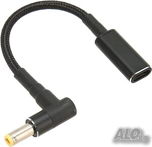 100W USB C към DC 5,5x2,5 mm адаптер за лаптоп, PD E Mark чипсет, найлоновa оплетка