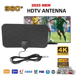 HDTV цифрова телевизионна антена, 4K, 1080p, за TV Stick и всички по-стари телевизори