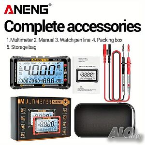 Автоматичен цифров мултицет ANENG 613, 4.5” AC/DC, ток, честота, съпротивление, термохигрометър