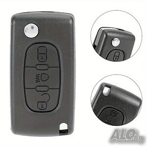 Кутийка за ключ с 3 бутона за Peugeot 207 307 308 407 607 Expert Partner Berlingo Citroen C2 C3 C4