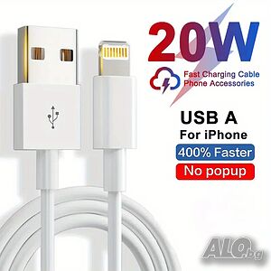 USB кабел за iPhone, iPod Touch, iPod Nano, iPad/Air и iPad Mini 200 см