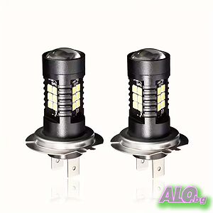 H7 LED лампи за фарове, 21 SMD3 030 LED чипа, 60W - комплект 2 бр.