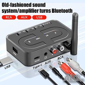 Bluetooth 6.0 аудио приемник с RCA / AUX / USB