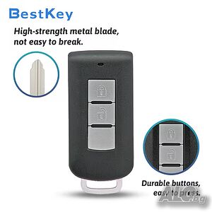 Кутийка за ключ с 2 бутона за Mitsubishi, Keyless Go / Proximity Smart Key, с авариен ключ