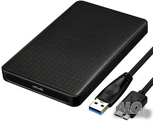 Кутия за 2.5 ”SATA SSD, HDD, USB 3.0 към SATA адаптер, UASP ускорение