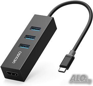 USB C хъб, UCOUSO Type C към HDMI 4K адаптер с 3 USB 3.0 порта