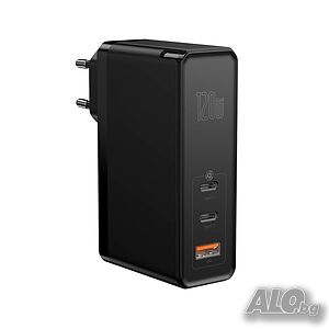 Baseus GaN 2 Pro Charger 120W, за лаптопи, смартфони и таблети с USB и 2xUSB-C, за бързо зареждане