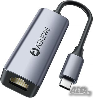 ABLEWE Type-C към RJ45 Gigabit Ethernet адаптер, Thunderbolt 3