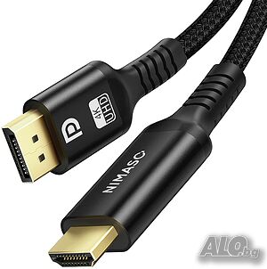 NIMASO Displayport към HDMI (2M), 4K@30Hz, найлонова оплетка