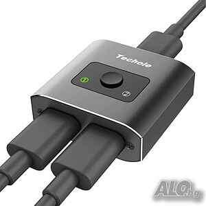 Techole 4K HDMI сплитер-алуминиев двупосочен, 2 x 1/1 x 2, 4K 3D 1080P за Xbox PS, РС, ​ HDTV