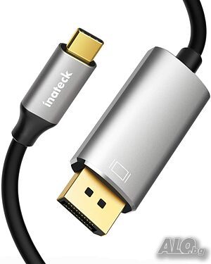 Inateck USB C to DisplayPort Cable 4K 60Hz,  позлатени конектори, 2 метра