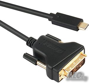 Benfei USB C към DVI кабел, [Thunderbolt 3] 24К позлатени конектори - 2 метра