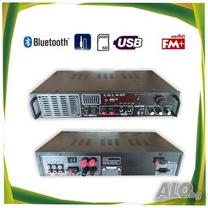 KTV LHL AV 1601 караоке усилвател с Bluetooth, FM, USB, SD и вграден високоговорител, 2х100W RMS