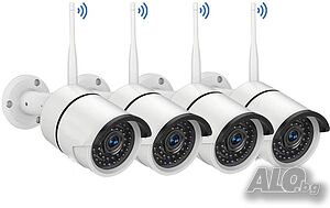 WiFi NVR DVR, IP WiFi Безжичен комплект. 4 WiFi IP камери