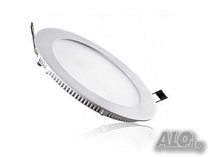 LED панел за вграждане - кръг, 12W бяла светлина с LED драйвер