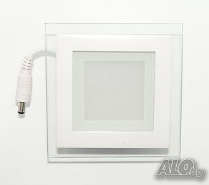 LED панел за вграждане - квадрат, 6W бяла светлина с LED драйвер
