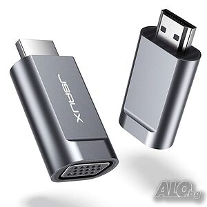 JSAUX HDMI към VGA, 1080P адаптер конвертор, мъжки към женски, алуминиев
