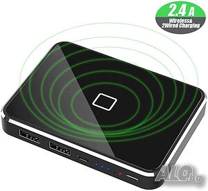 X-DRAGON 13000mAh Power Bank с безжично Qi зареждане, с два USB изхода