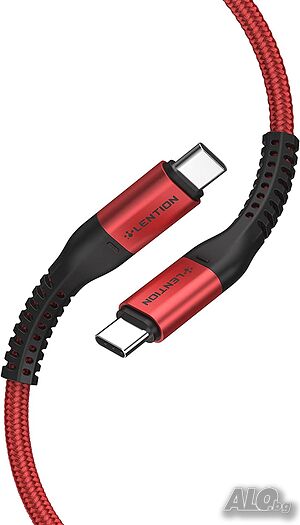 LENTION USB C - USB C кабел, 100W 20V/5A PD Кабел за бързо зареждане с чип, найлонова опелтка