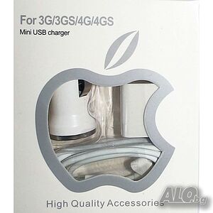 Комплект за iPhone кабел за 3G/3S/4/4S и зарядни за 12 и 220 V