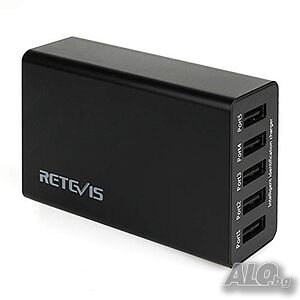 Retevis 5 портово USB зарядно, 40W, 5V - 8A