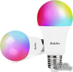 Bakibo Smart WiFi LED лампа, 9W 1000Lm, RGB, 2700-6500K, E27, Alexa и Google Home