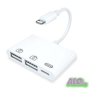 Lightning адаптер към 2xUSB A порта и 1x Lightning порт за зареждане