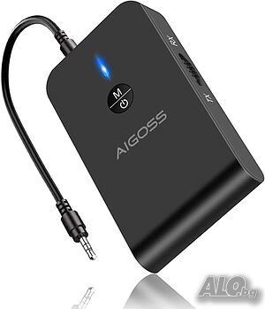 Aigoss Bluetooth 5.0 предавателен/приемник, безжичен аудио адаптер, 3,5 mm Bluetooth адаптер, aptX