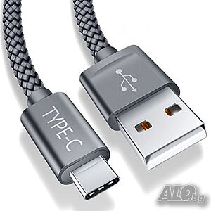 JSAUX USB A 3.0 към USB-C кабел за бързо зареждане, найлонова оплетка, 100 см