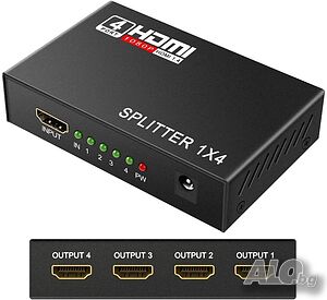 HDMI V1.4 сплитер 1080P 3D, поддръжка на 3D Full HD 1080P резолюция (1 вход към 4 изхода)