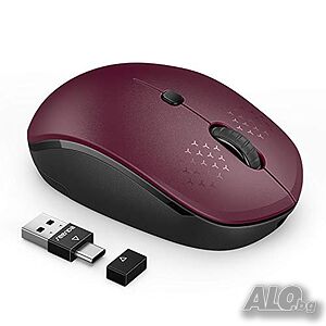 Seenda безжична Bluetooth + 2,4 Gh мишка, акумулаторна,BT 4.0+BT 4.0+USB/тип C - ЧЕРНА