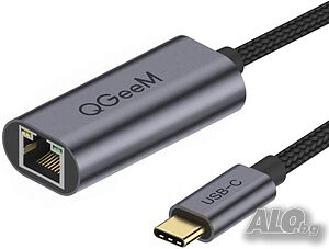 QGeeM USB C към Ethernet адаптер, Gigabit Ethernet, Thunderbolt 3 към RJ45 LAN