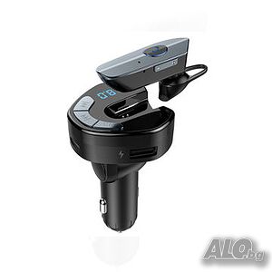V8 BT/FM Wireless трансмитер с hands-free слушалка, 2 x USB