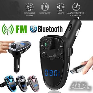 M1 CAR FM трансмитер, 2xUSB, Bluetooth, Hands Free, Micro SD, 1.3 ” LCD