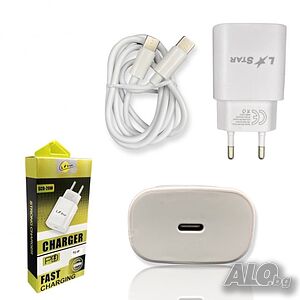 Адаптер на USB-C, SCD-20W L Star, + кабел USB-C - USB-C