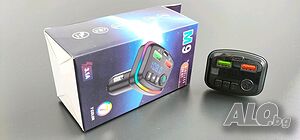 M9 CAR Bluetooth FM трансмитер - 3.1 А, волтметър, 7 LED светлини, 2xUSB + TYPE C