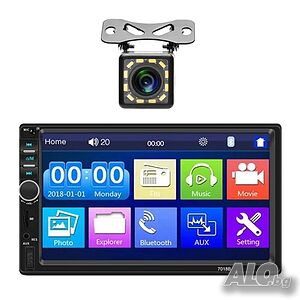 Универсална мултимедия 7010B, 7”, Bluetooth, MP5, Mirrol Link+ камера за задно виждане