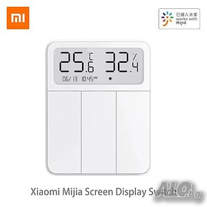 Xiaomi Mijia Smart Screen Display 3 бутона, дисплей за температура и влажност, APP Control